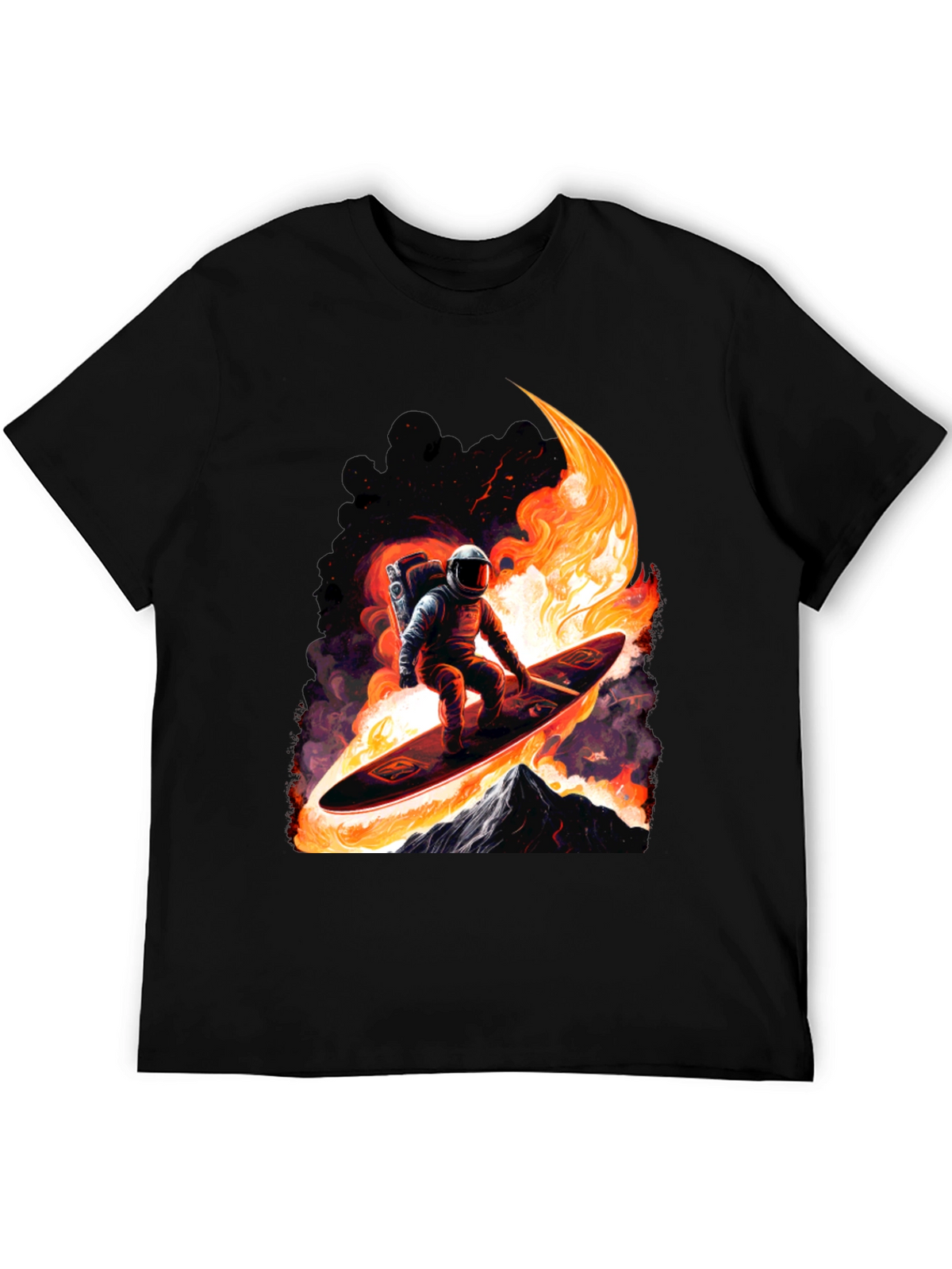 Astronaut Surfer Graphic Tee - Black