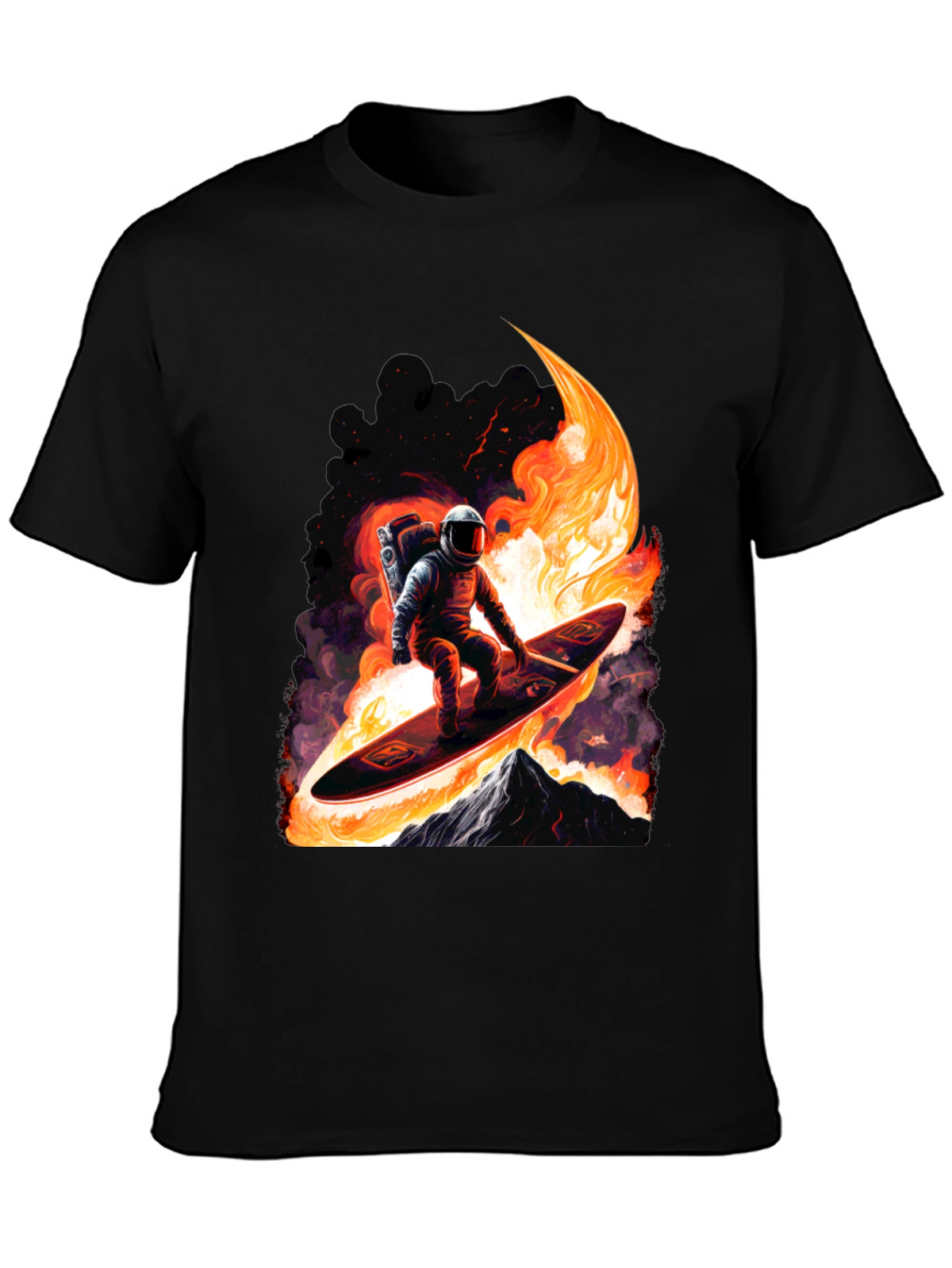 Astronaut Surfer Graphic Tee - Black