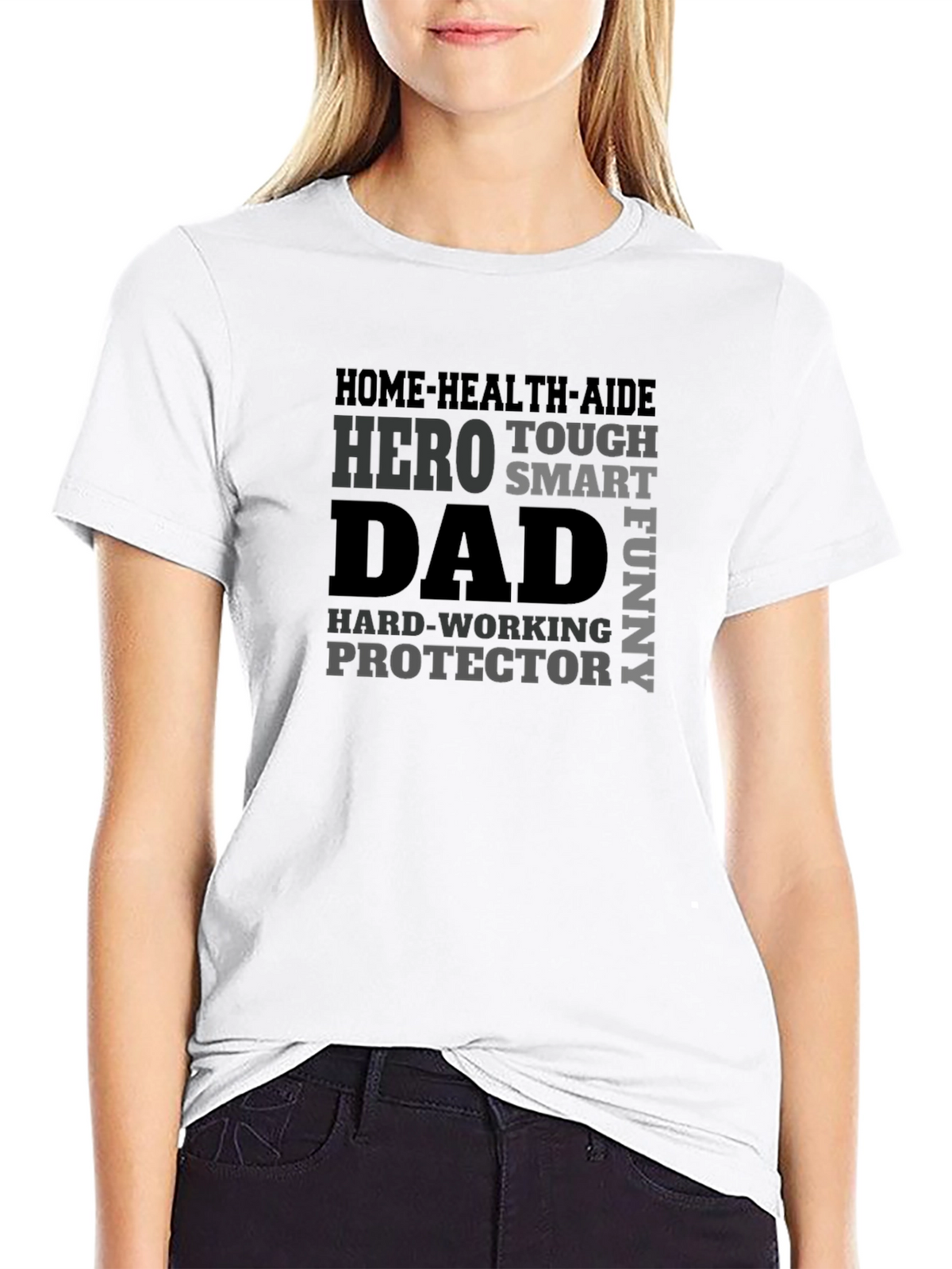 Dad Hero Graphic Tee - Black Cotton Blend T-Shirt