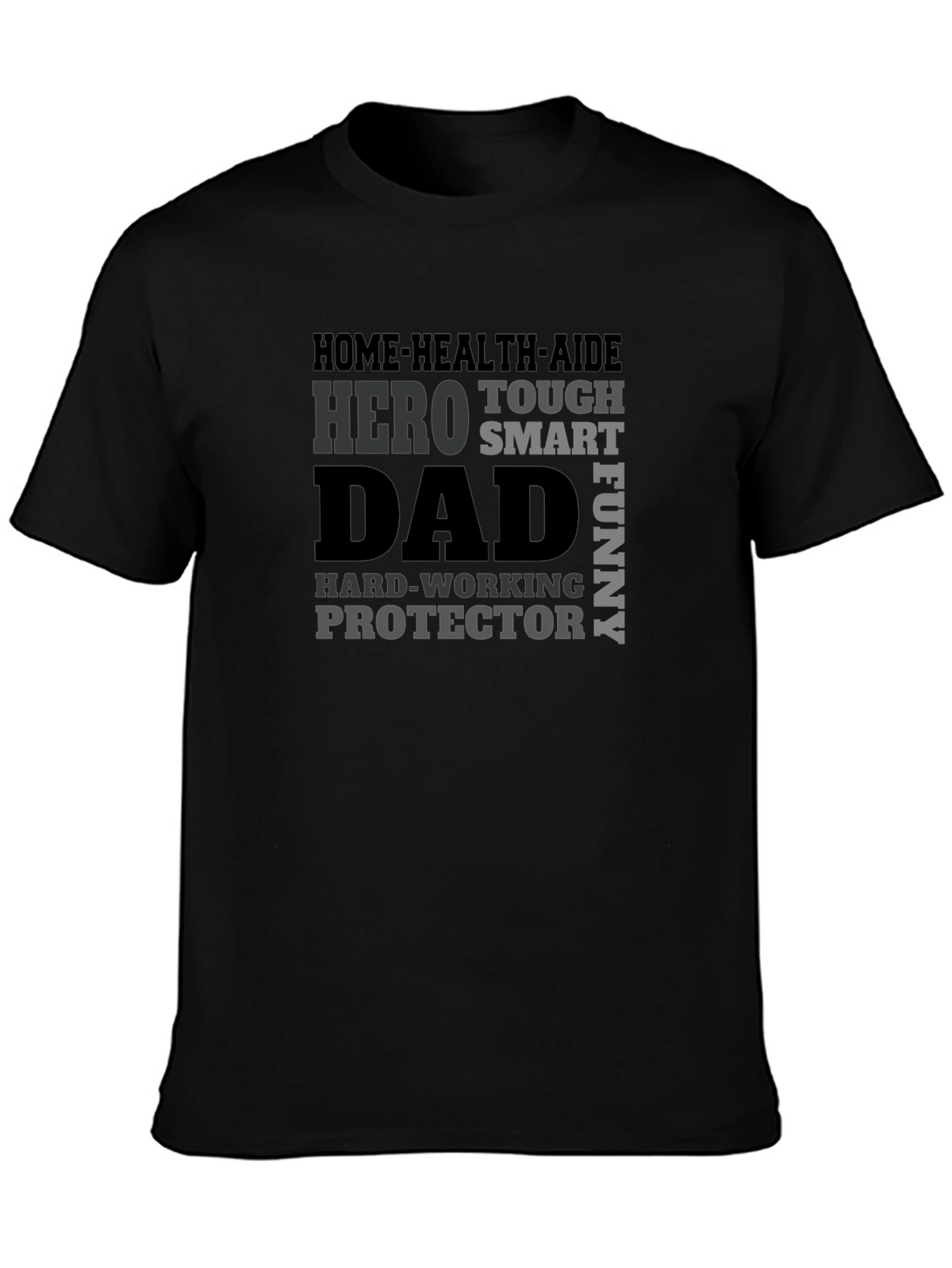 Dad Hero Graphic Tee - Black Cotton Blend T-Shirt
