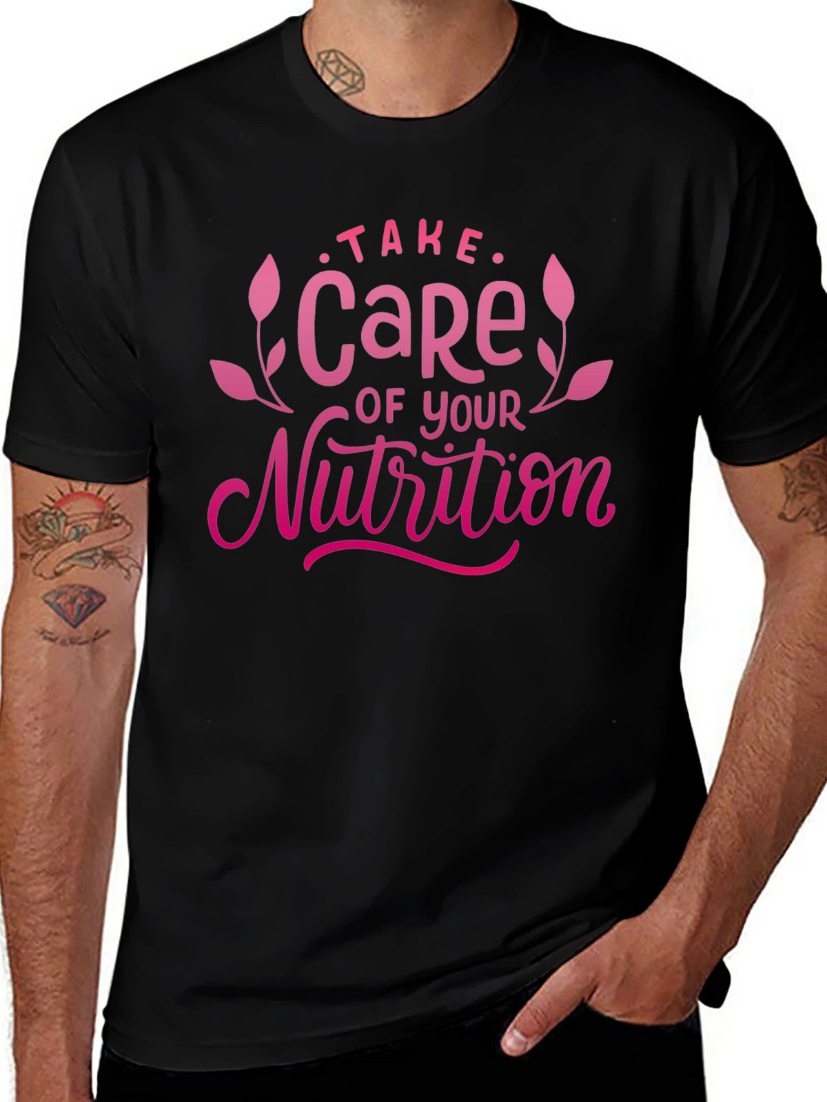 Take Care of Your Nutrition Graphic Tee Black T-Shirt