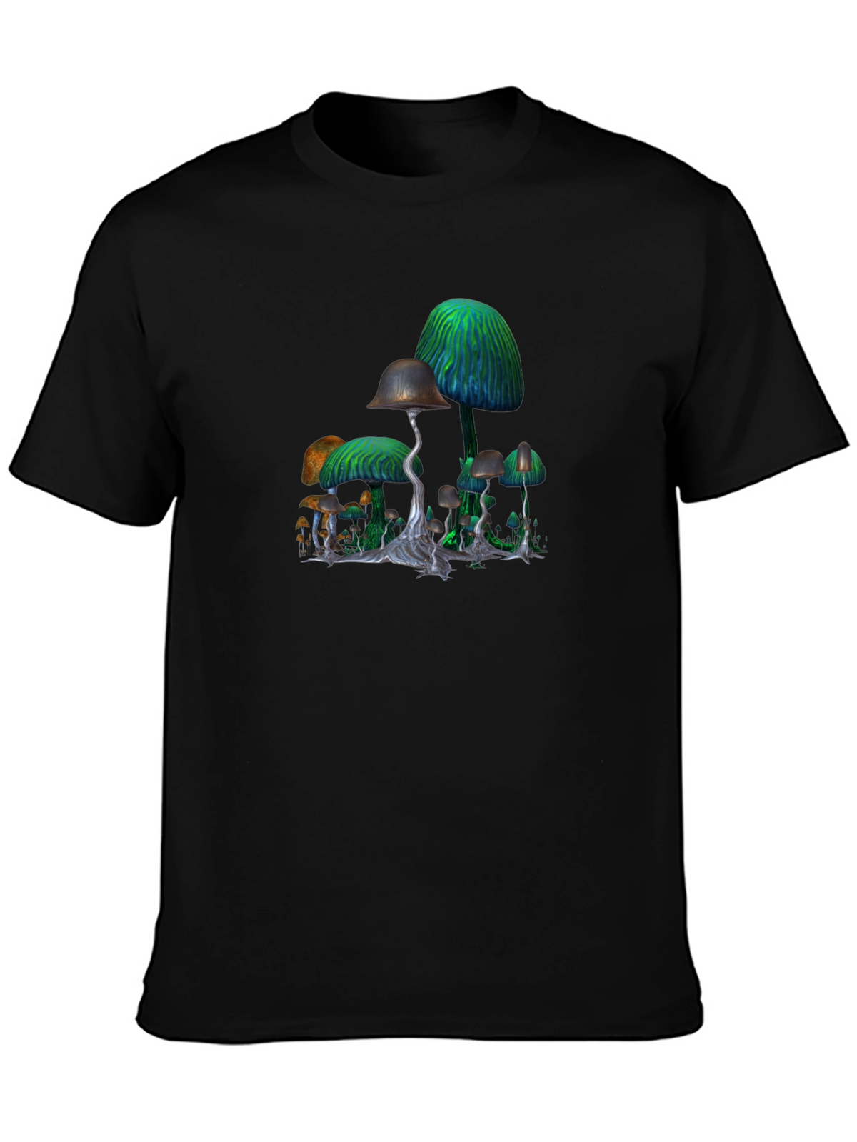 Mushroom Graphic Black T-Shirt