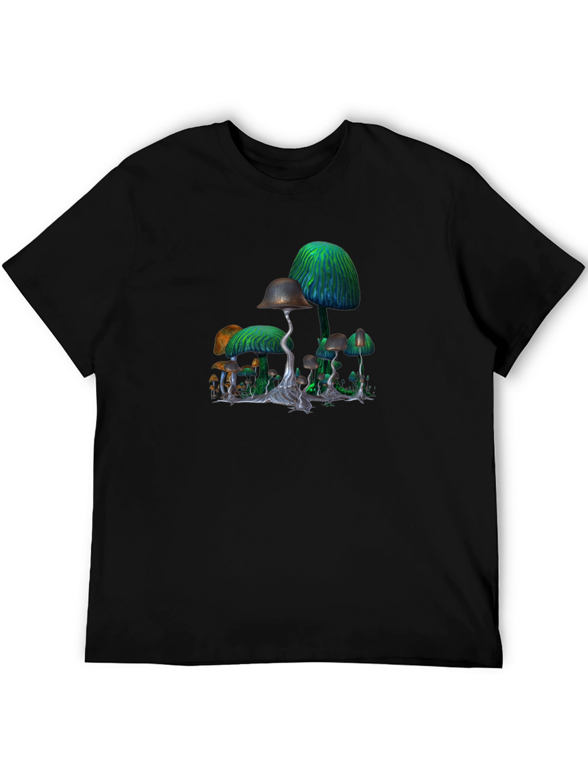 Mushroom Graphic Black T-Shirt
