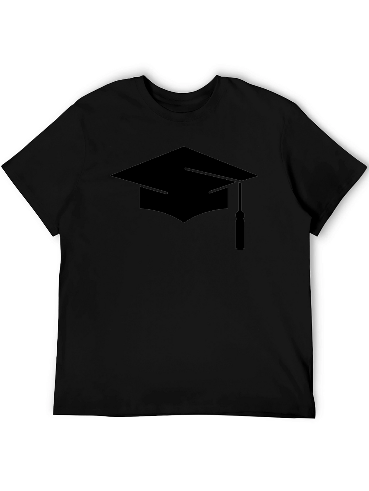Graduation Cap Graphic Tee - Black