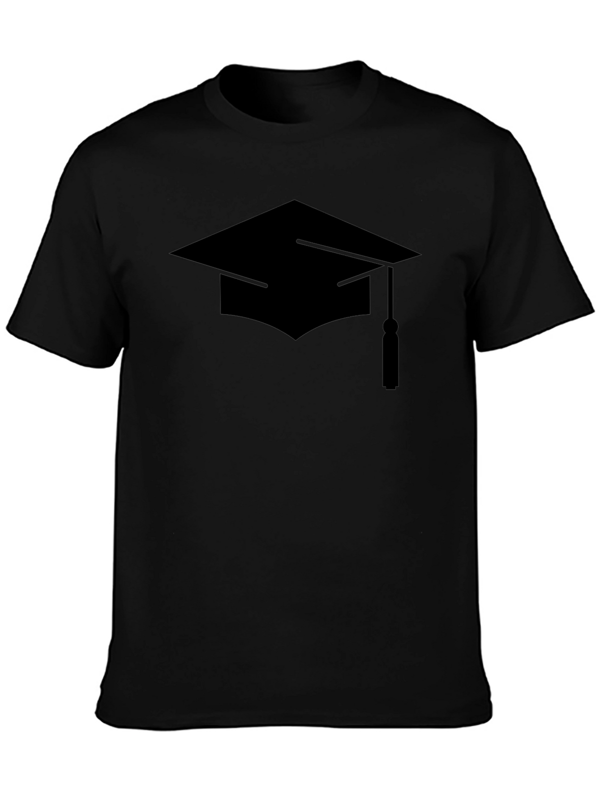 Graduation Cap Graphic Tee - Black