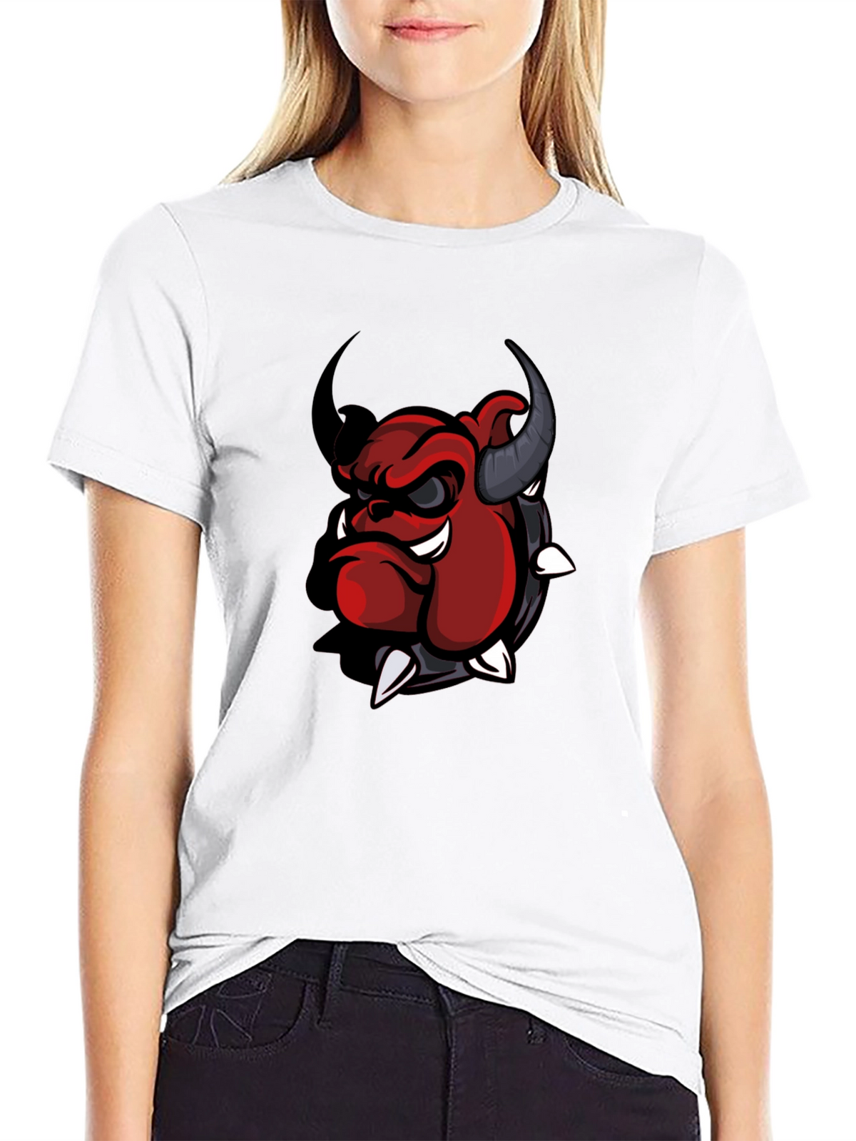 Cool Devil Bulldog Graphic T-Shirt