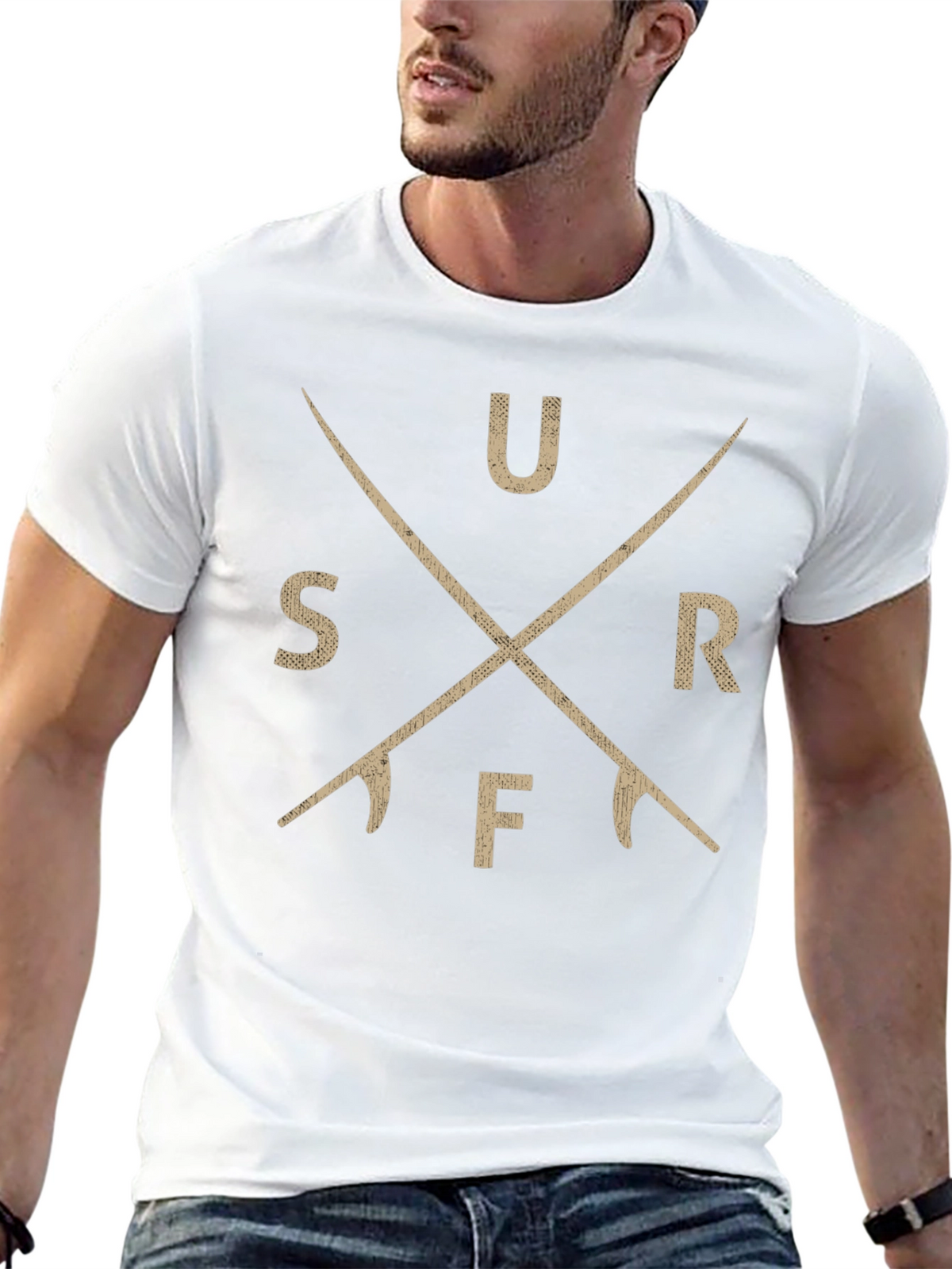 Surfboard Cross T-Shirt - Black