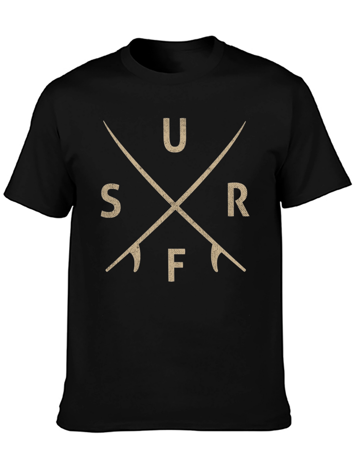 Surfboard Cross T-Shirt - Black