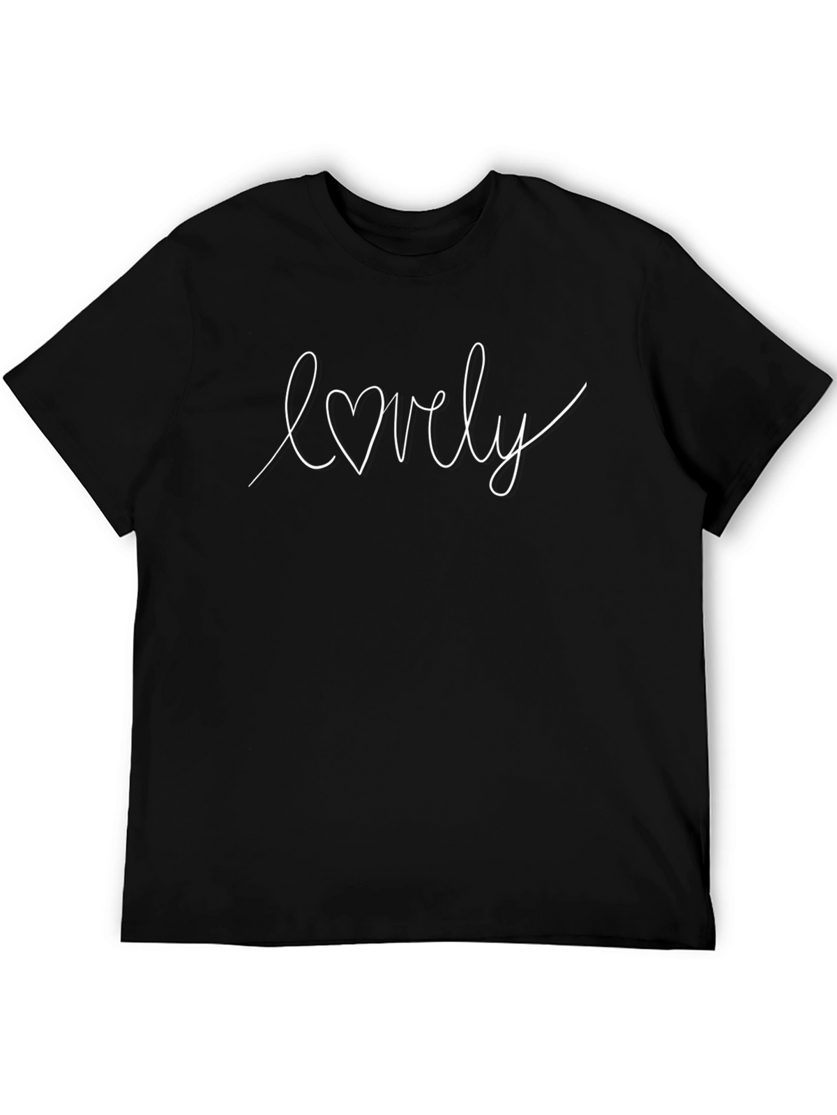 Lovely Heart Graphic Tee - Mens Black T-Shirt