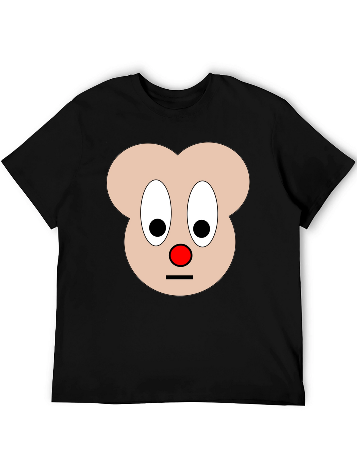 Funny Cartoon Face Graphic T-Shirt - Black