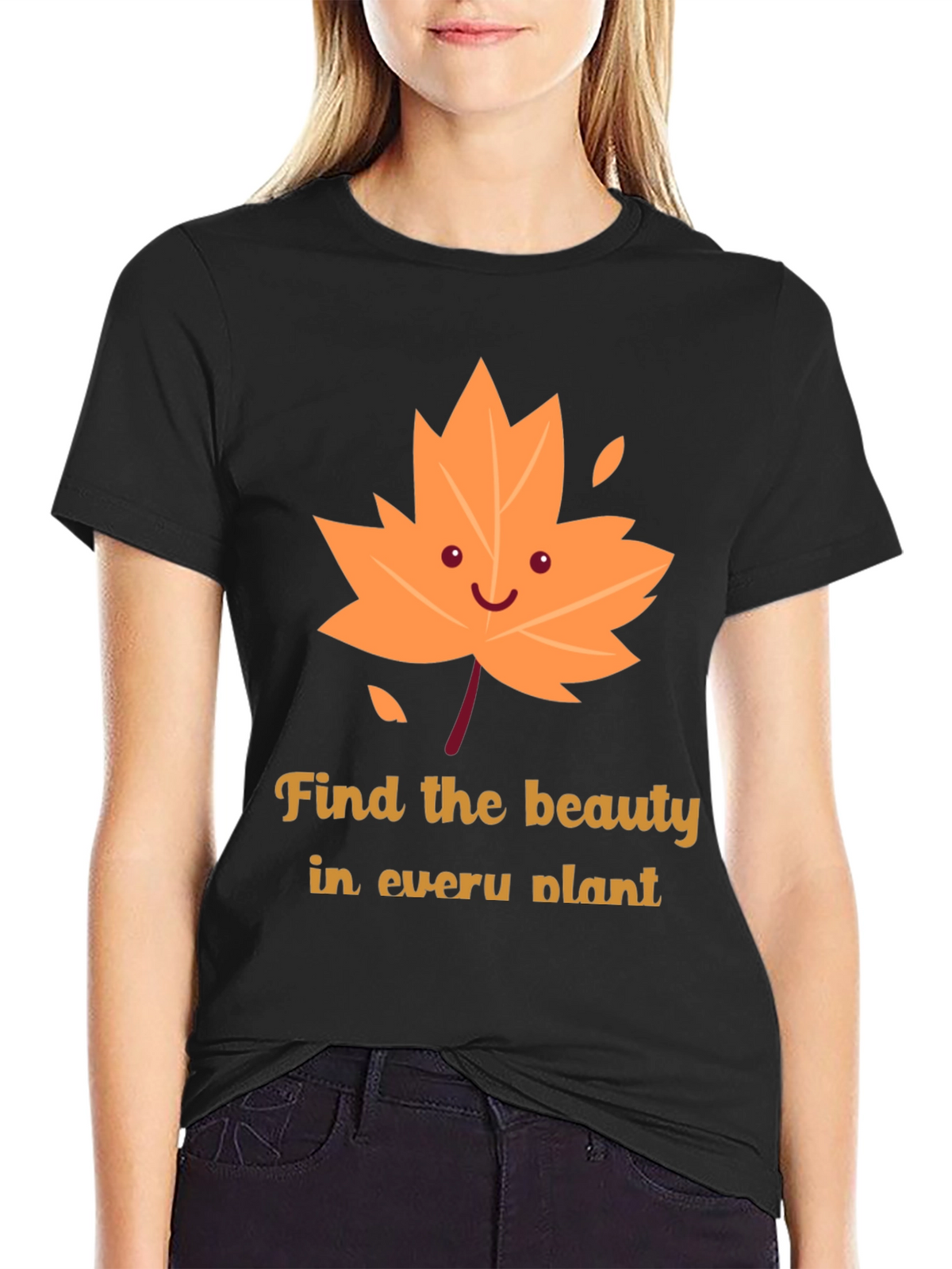 Cute Autumn Leaf Graphic T-Shirt