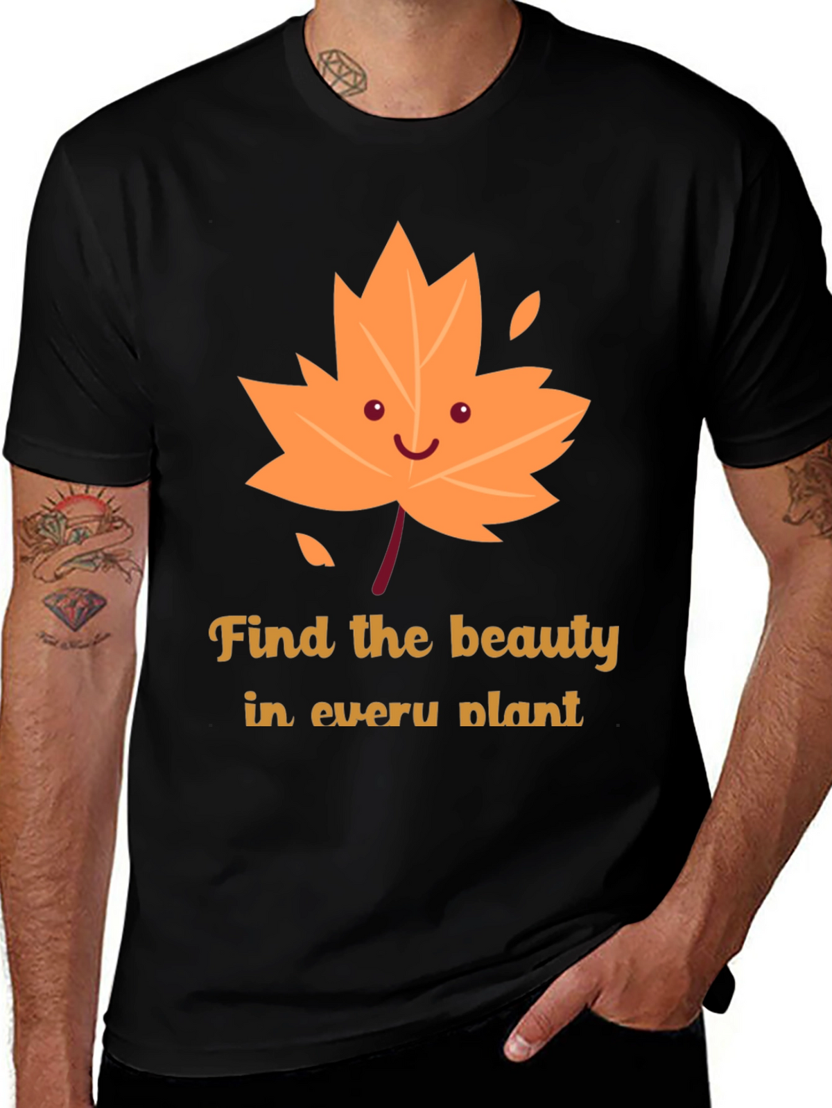 Cute Autumn Leaf Graphic T-Shirt