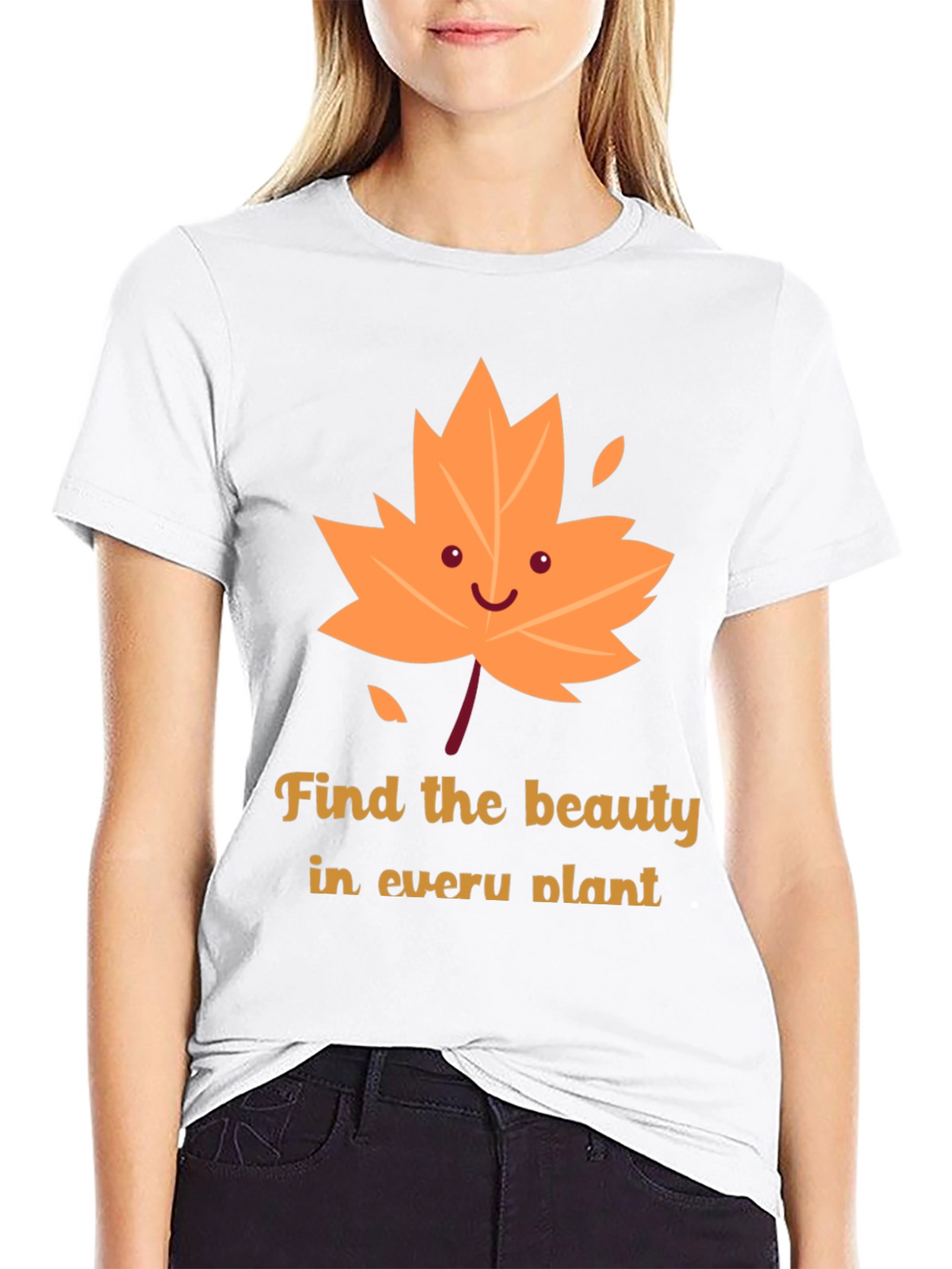 Cute Autumn Leaf Graphic T-Shirt