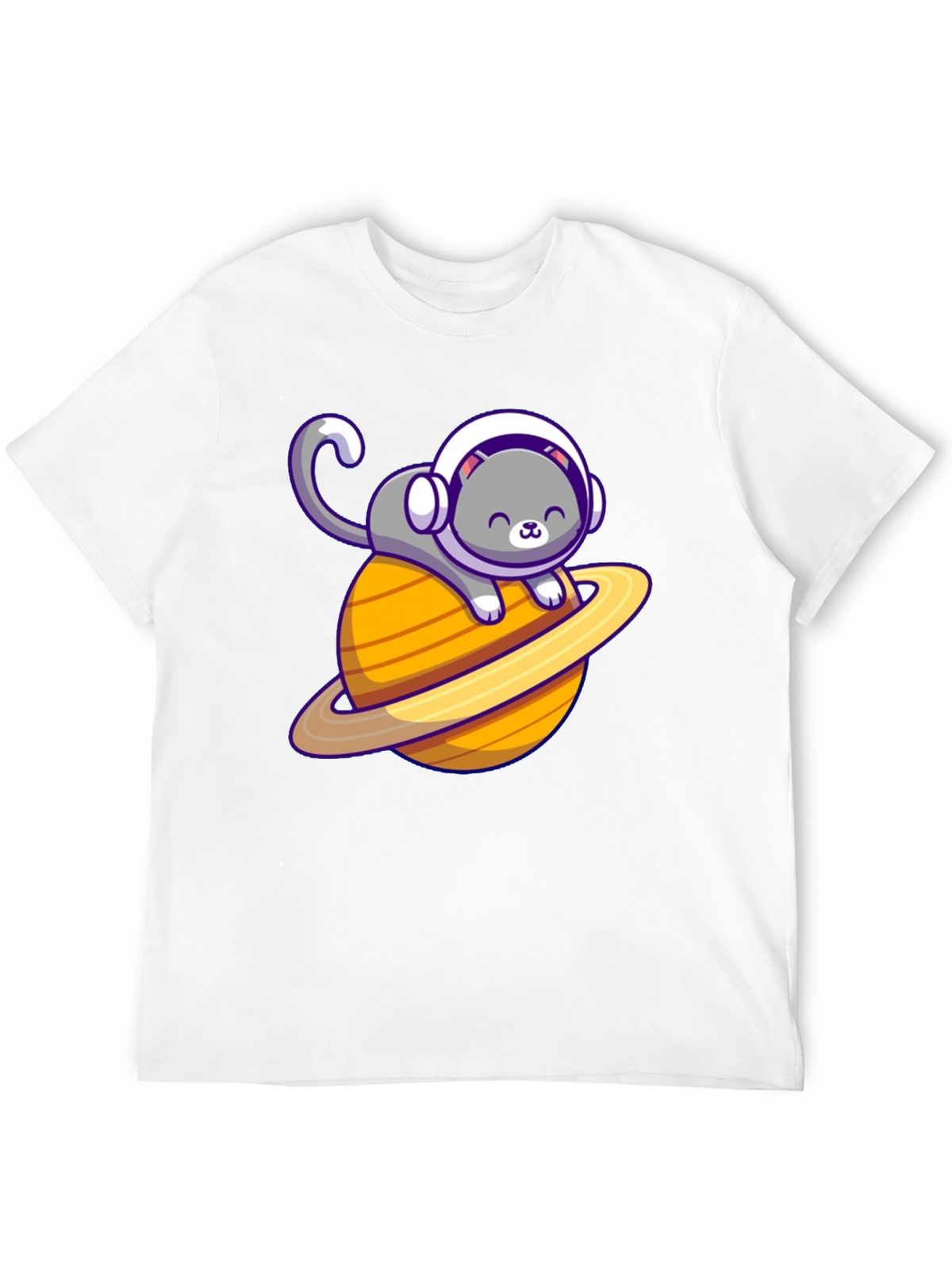Space Cat T-Shirt - Saturn Planet