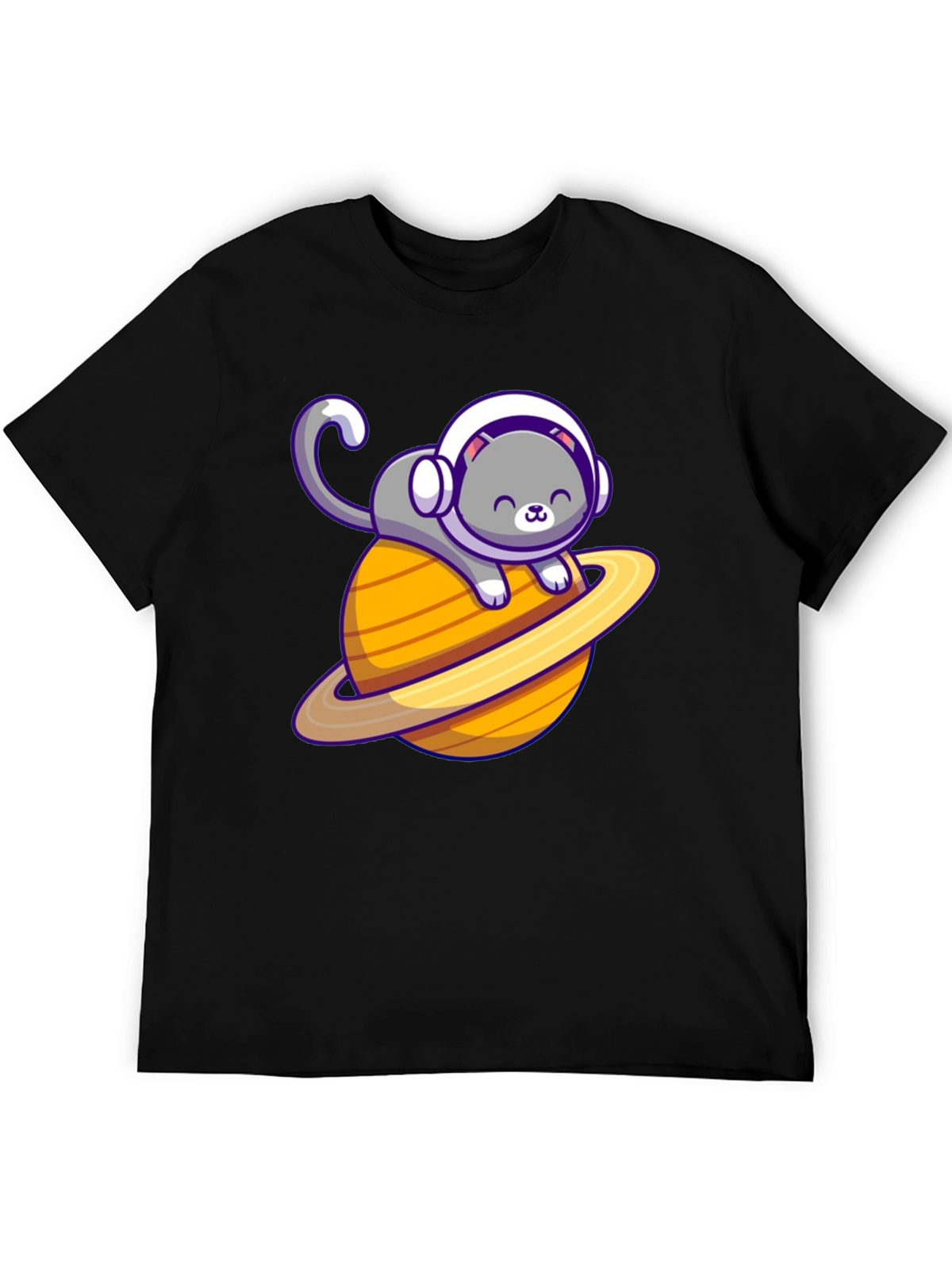 Space Cat T-Shirt - Saturn Planet