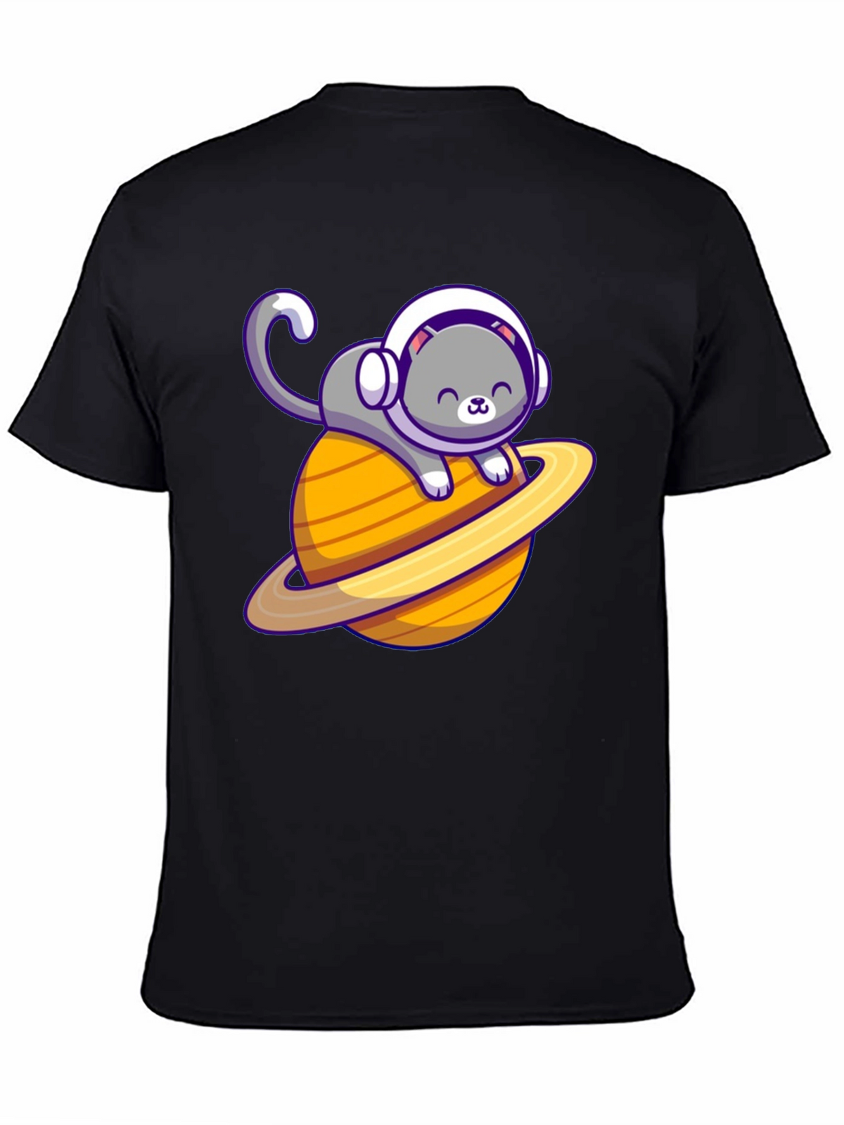 Space Cat T-Shirt - Saturn Planet