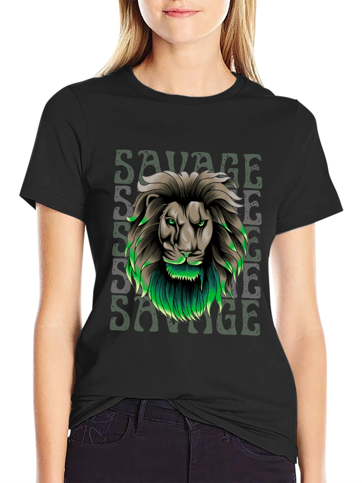 Savage Lion Graphic Tee - Stylish Mens T-Shirt