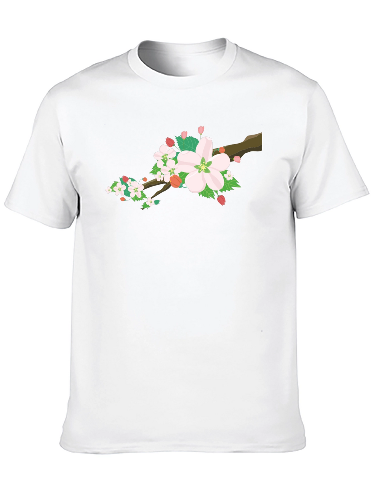 Cherry Blossom Graphic Tee - Black Cotton Blend