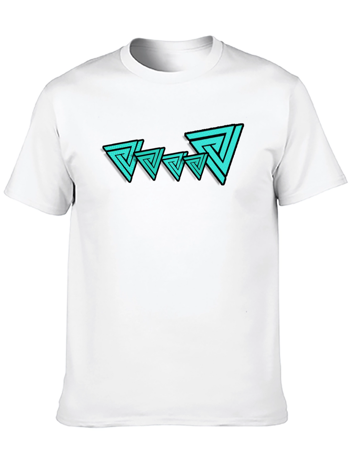 Abstract Triangle Graphic Tee - Mens Black T-Shirt