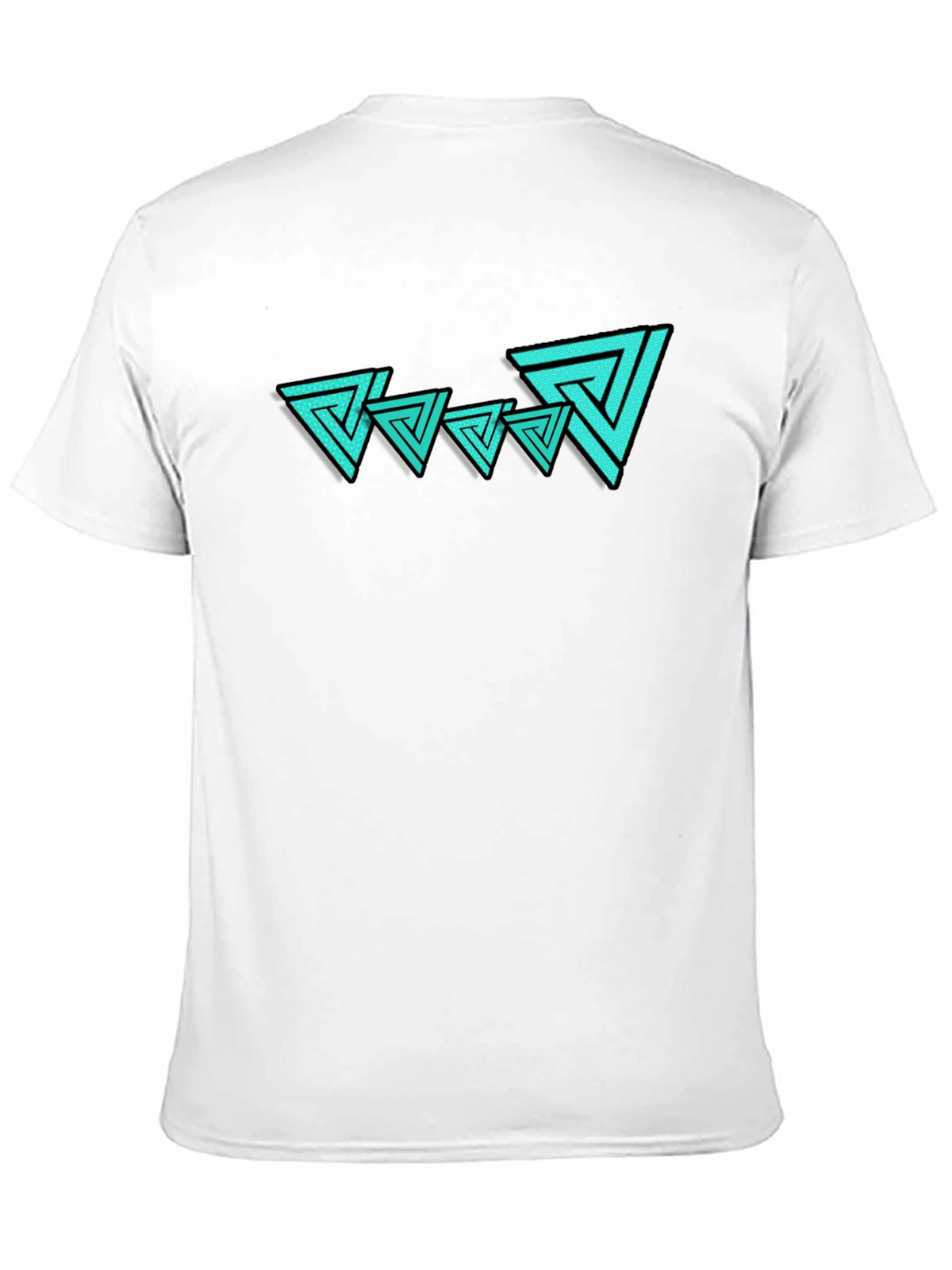 Abstract Triangle Graphic Tee - Mens Black T-Shirt
