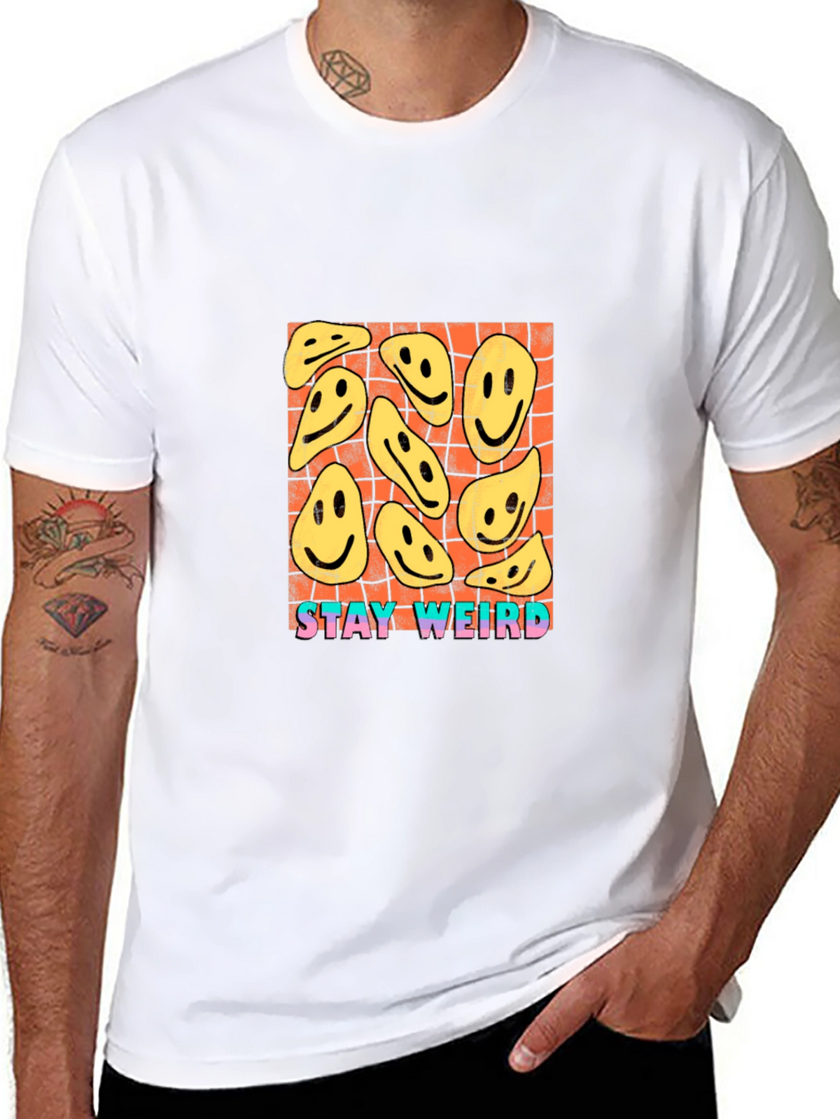 Stay Weird Graphic Tee - Black Cotton T-Shirt