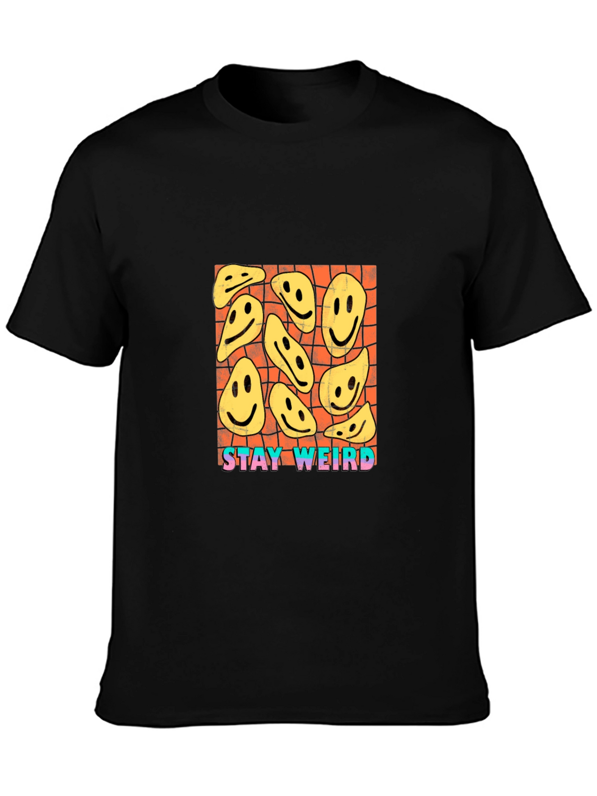 Stay Weird Graphic Tee - Black Cotton T-Shirt