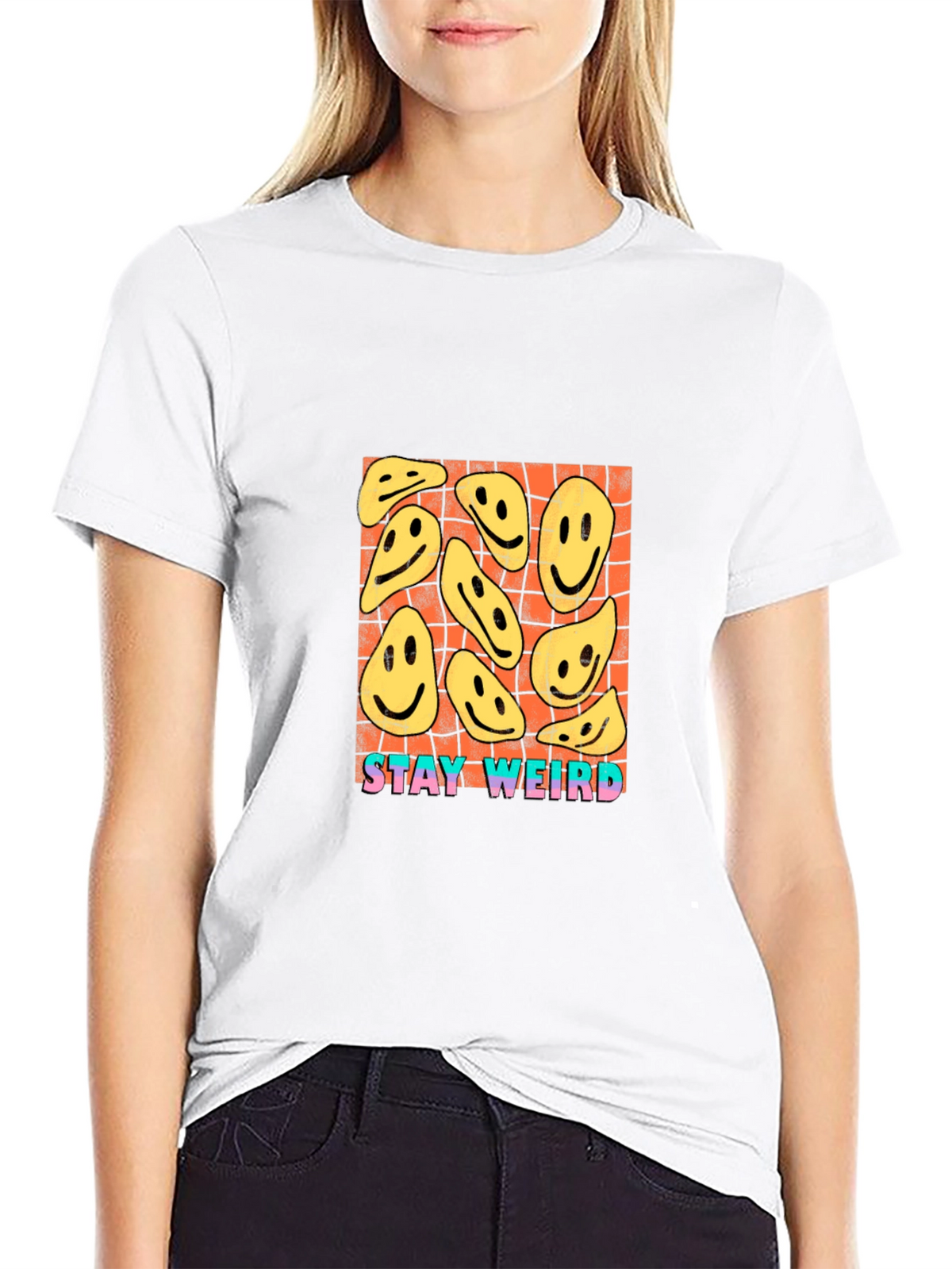 Stay Weird Graphic Tee - Black Cotton T-Shirt