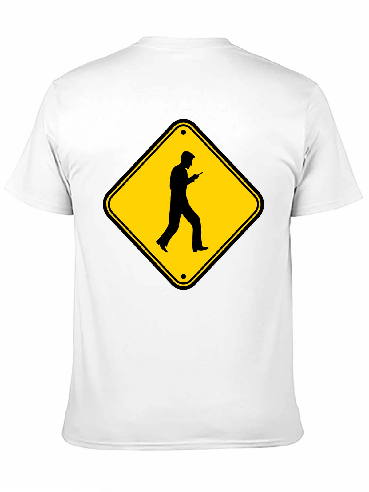 Caution Cellphone Walker Black T-Shirt