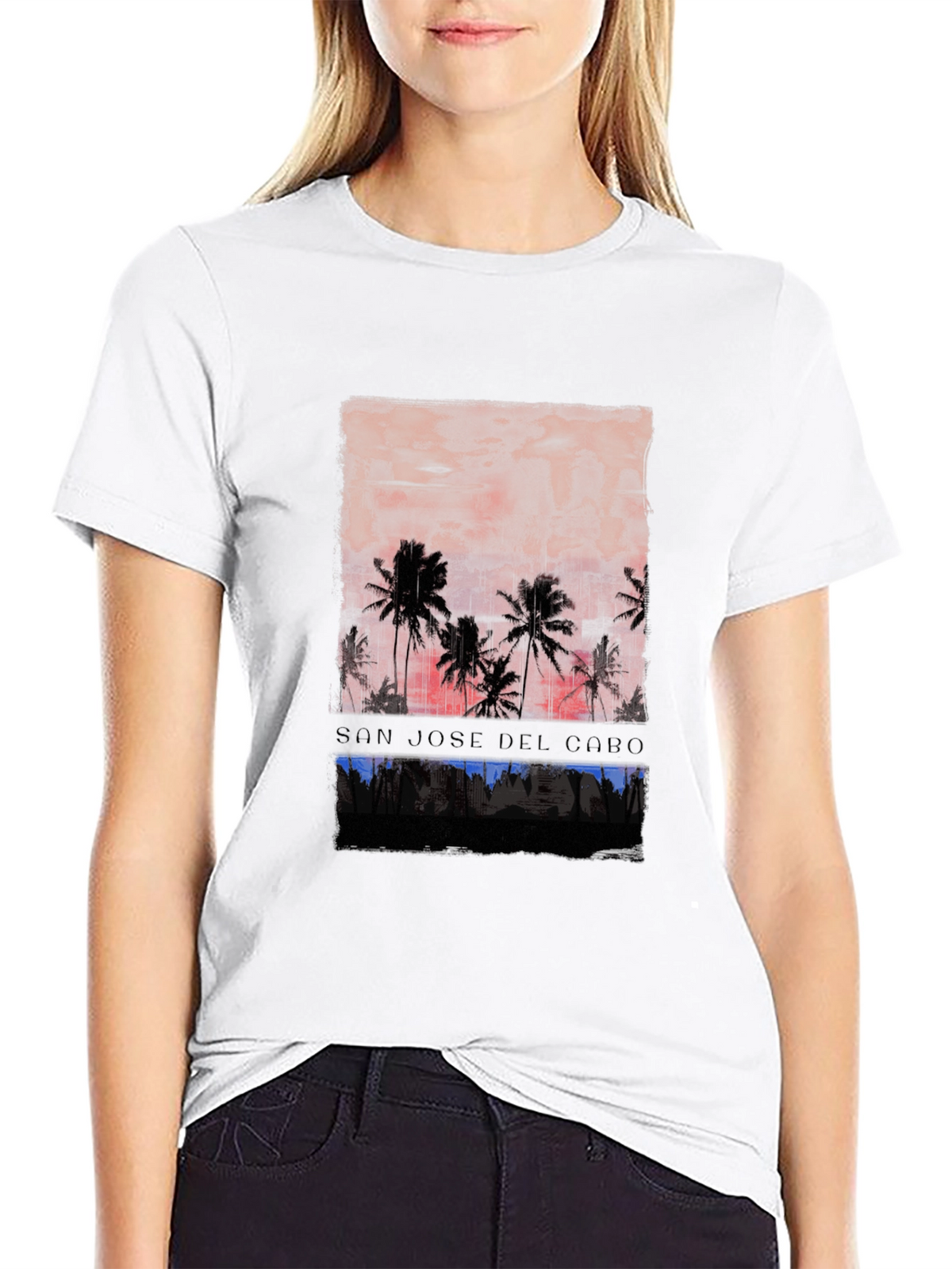 San Jose Del Cabo Palm Tree Sunset Graphic T-Shirt