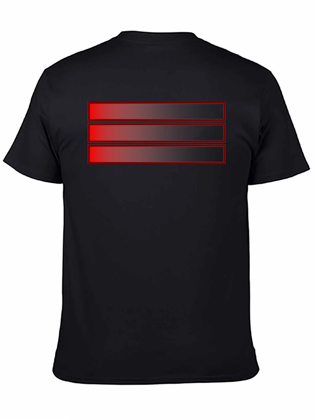 Black T-Shirt with Red Stripe Design