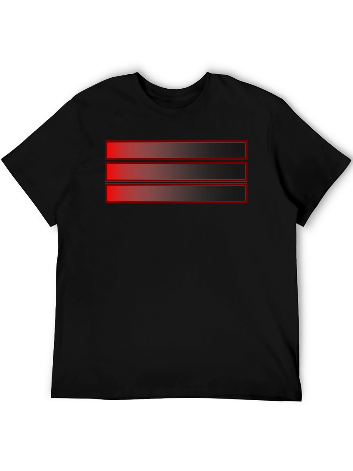 Black T-Shirt with Red Stripe Design