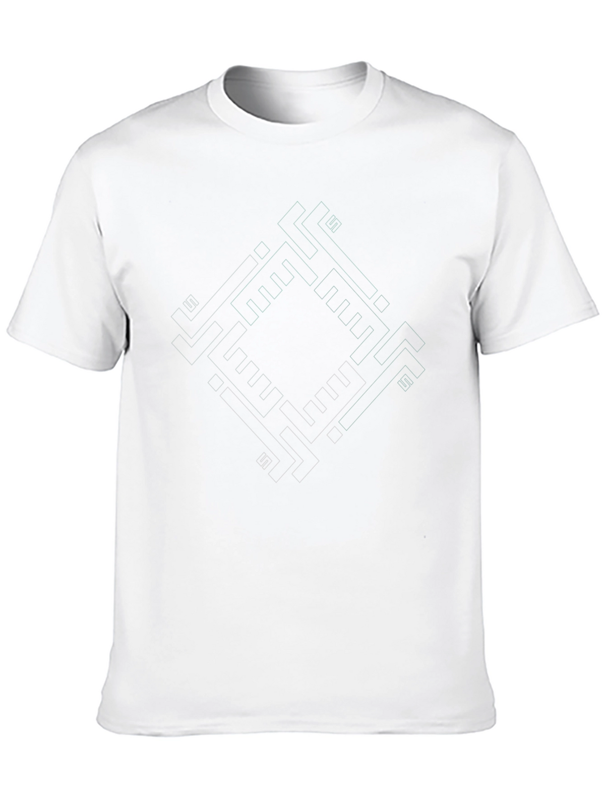 Geometric Diamond Pattern Black T-Shirt