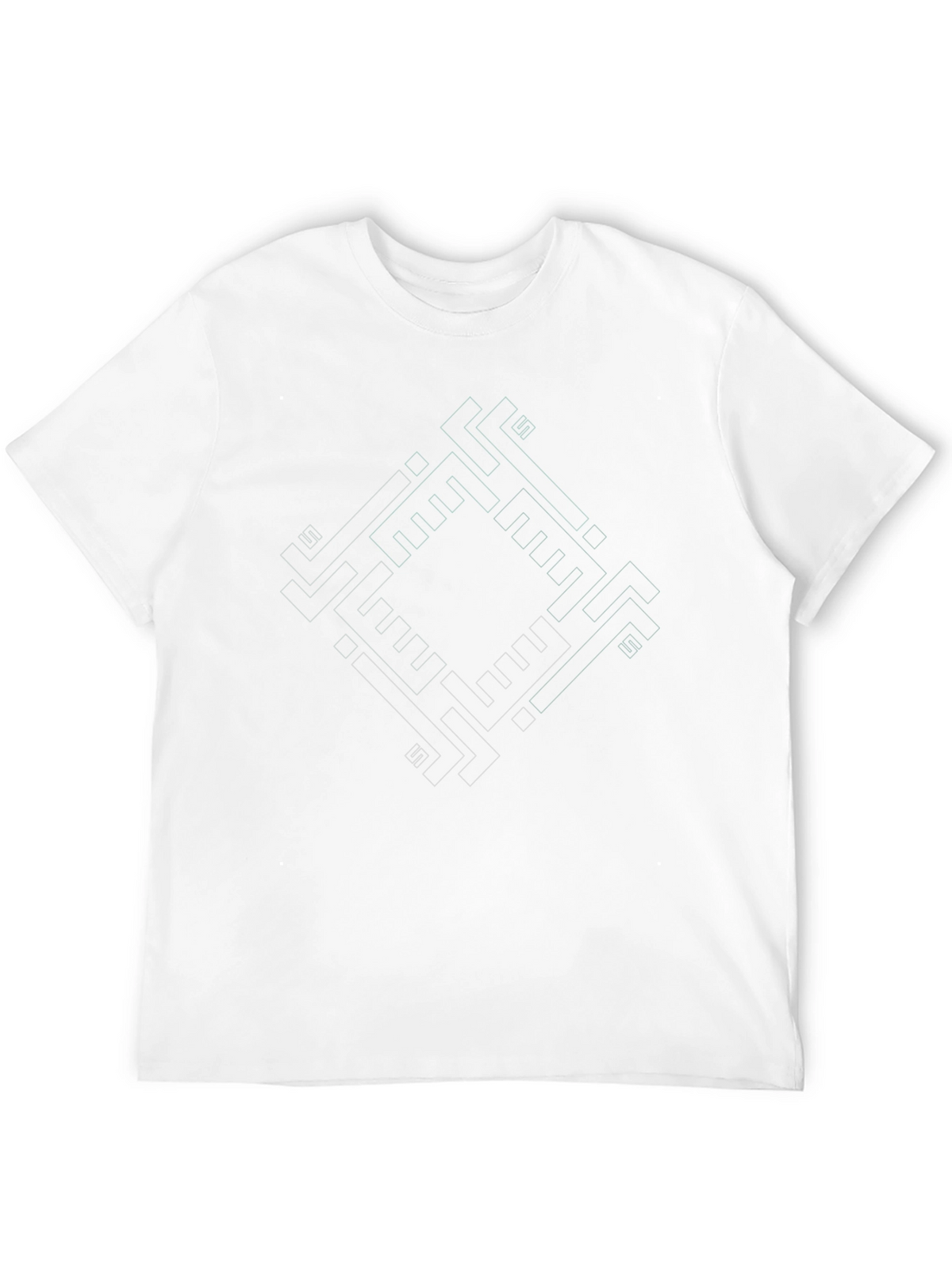 Geometric Diamond Pattern Black T-Shirt