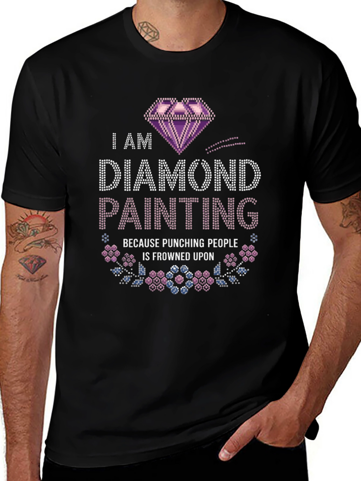Diamond Painting Tee - Punching People is Frowned Upon
