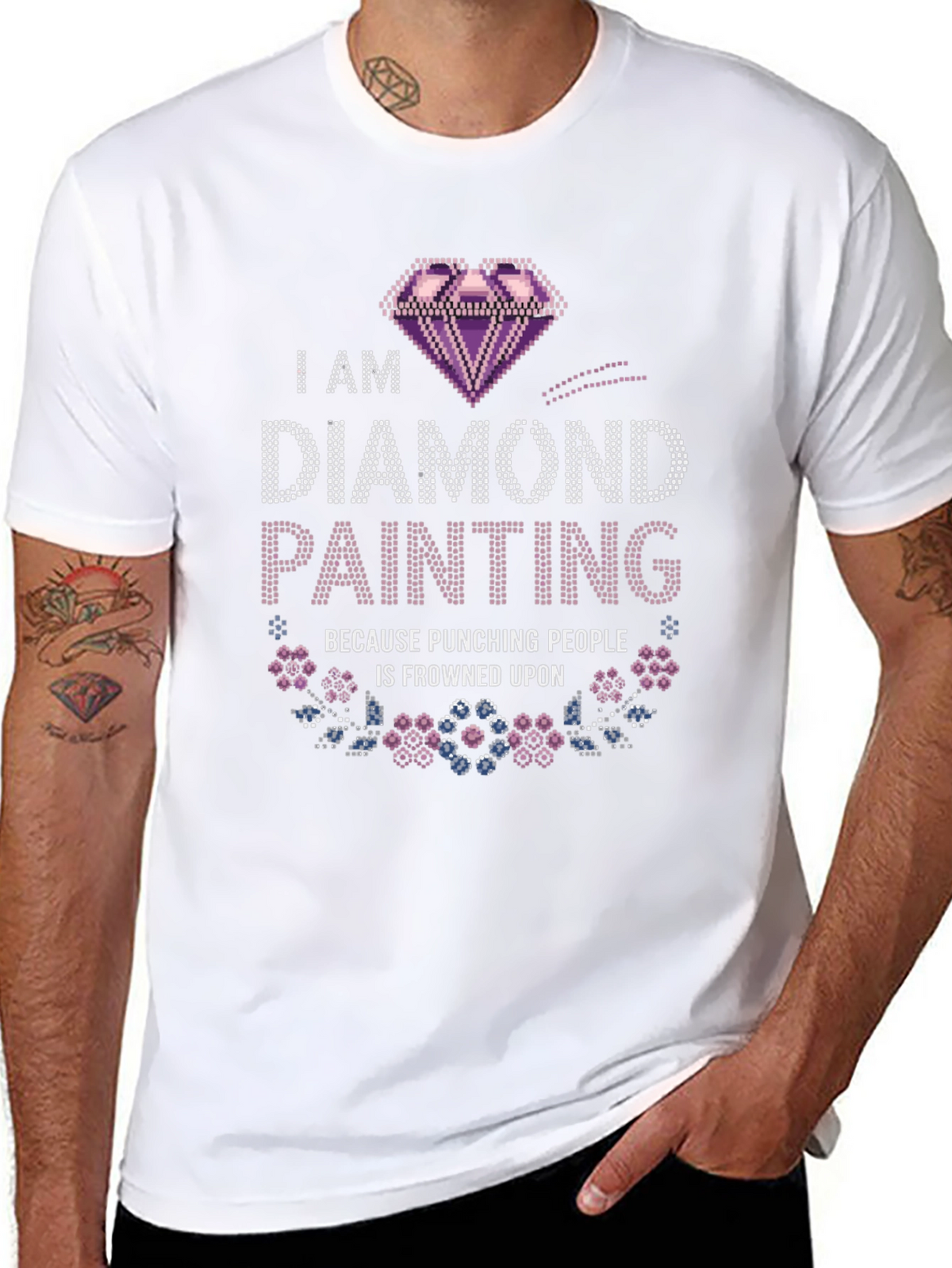 Diamond Painting Tee - Punching People is Frowned Upon