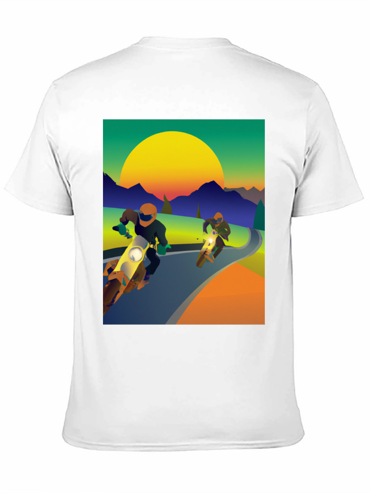 Motorcycle Graphic Tee - Ride into the Sunset!