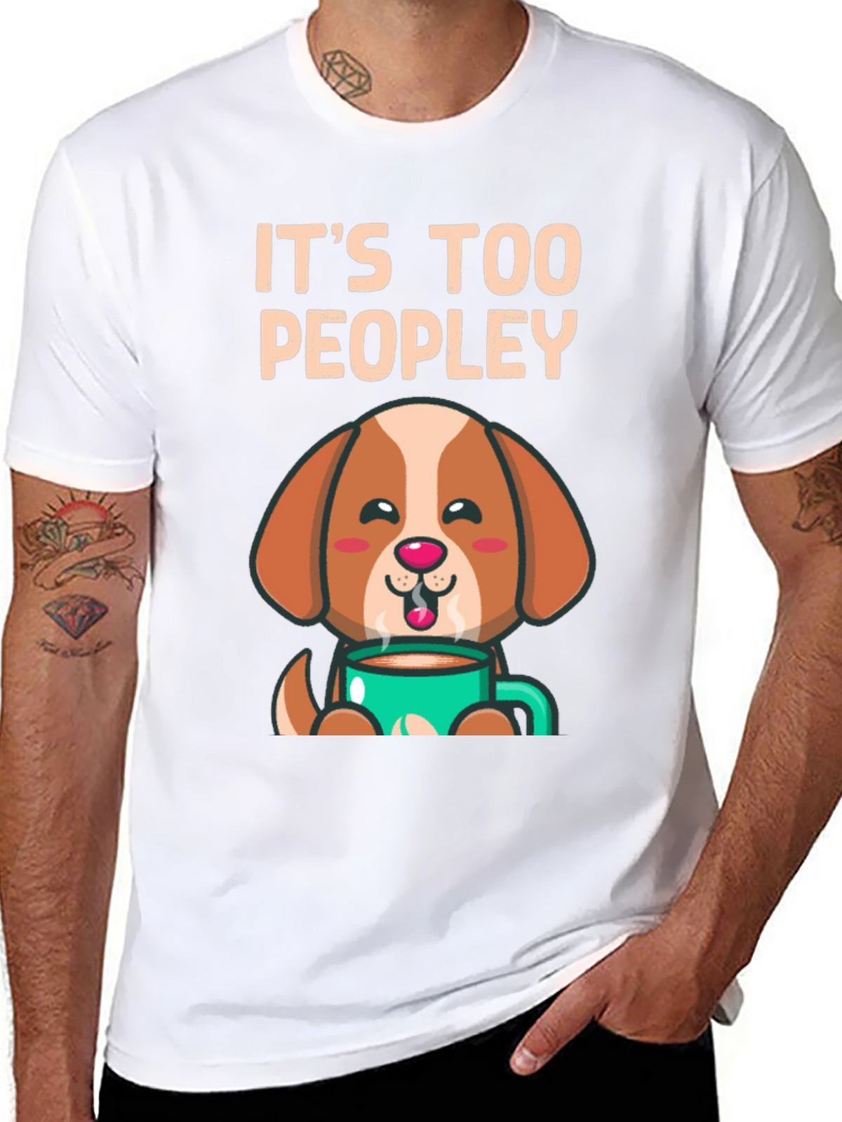 Too Peopley Dog Coffee T-Shirt