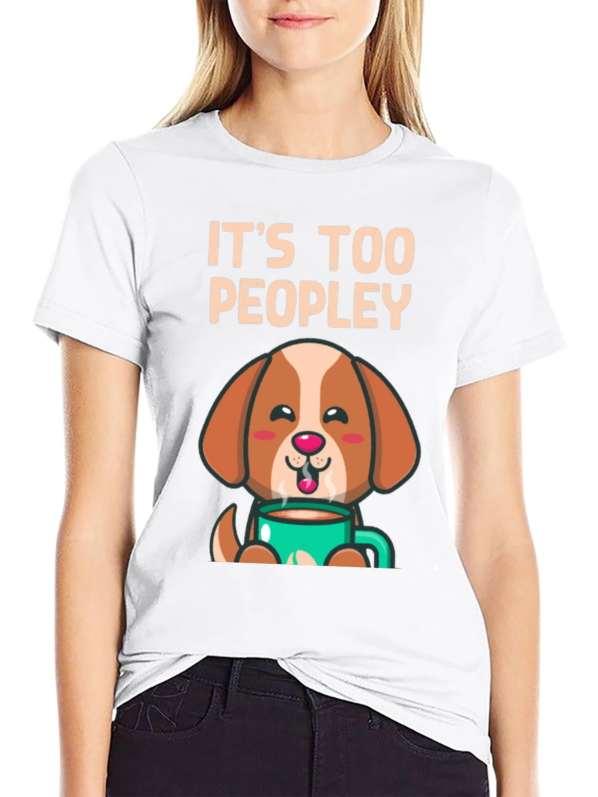 Too Peopley Dog Coffee T-Shirt