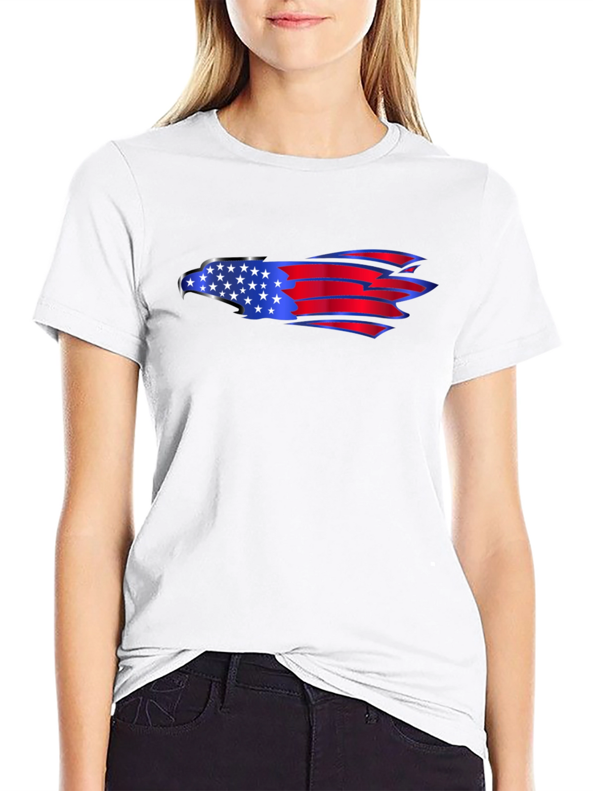 American Eagle Flag Graphic Black T-Shirt