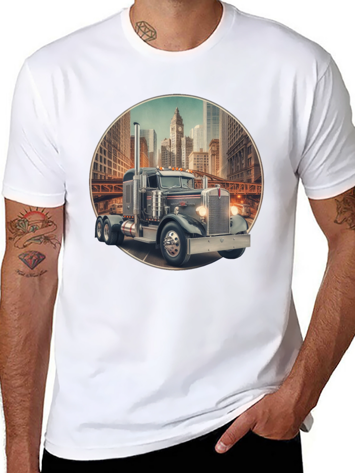 Truck in City Graphic Tee