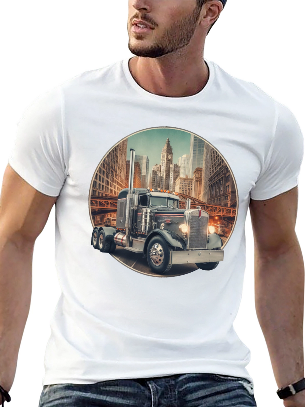 Truck in City Graphic Tee