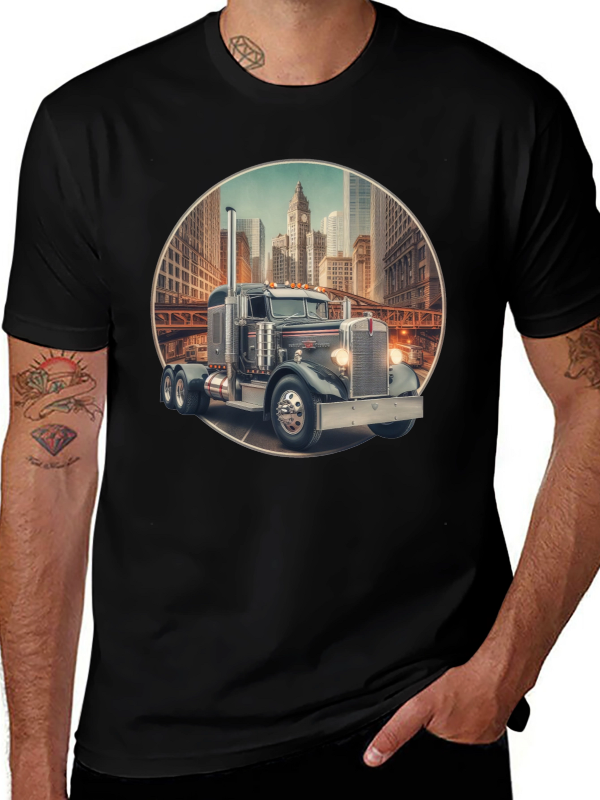 Truck in City Graphic Tee