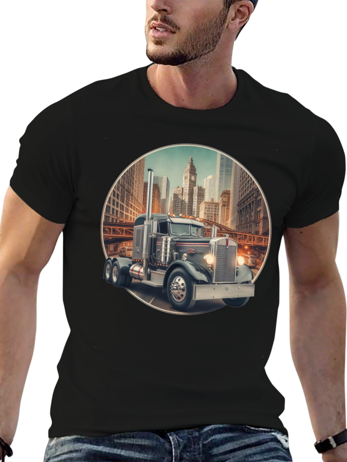 Truck in City Graphic Tee