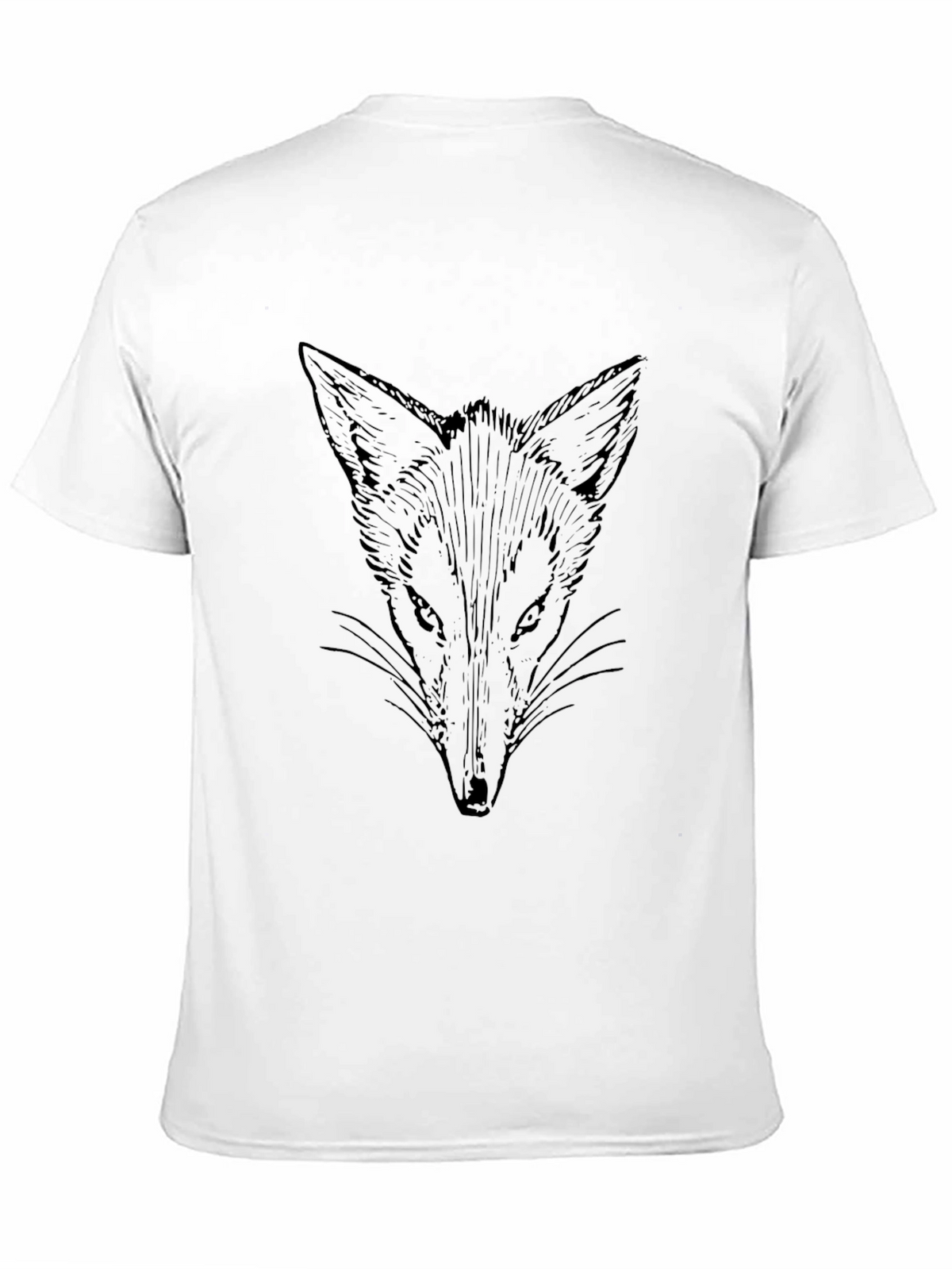 Fox Graphic Print Black T-Shirt for Men