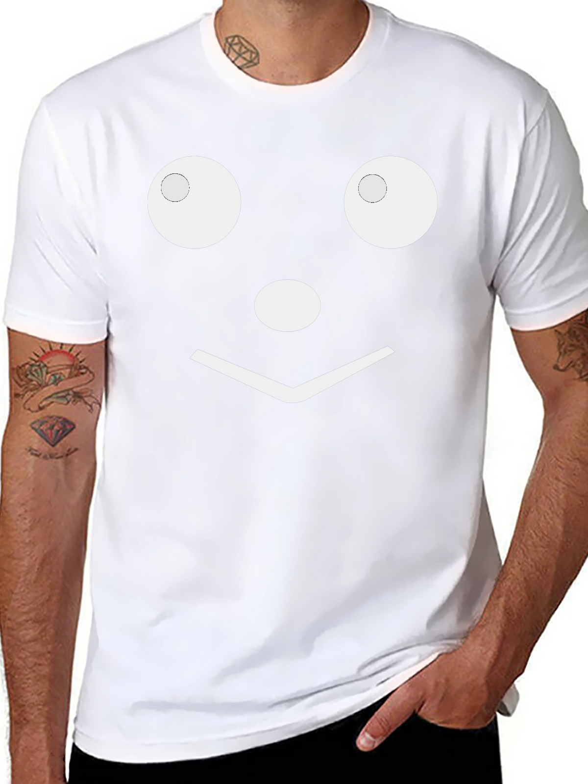 Funny Face Graphic Tee - Black Cotton Shirt