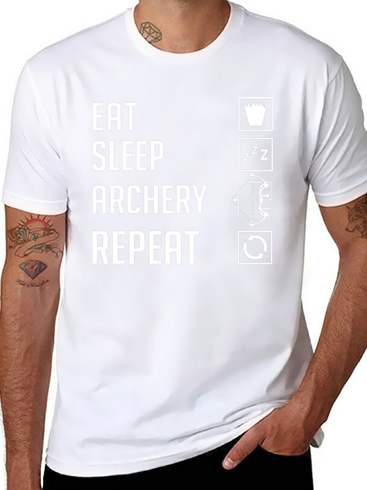 Eat Sleep Archery Repeat Black T-Shirt