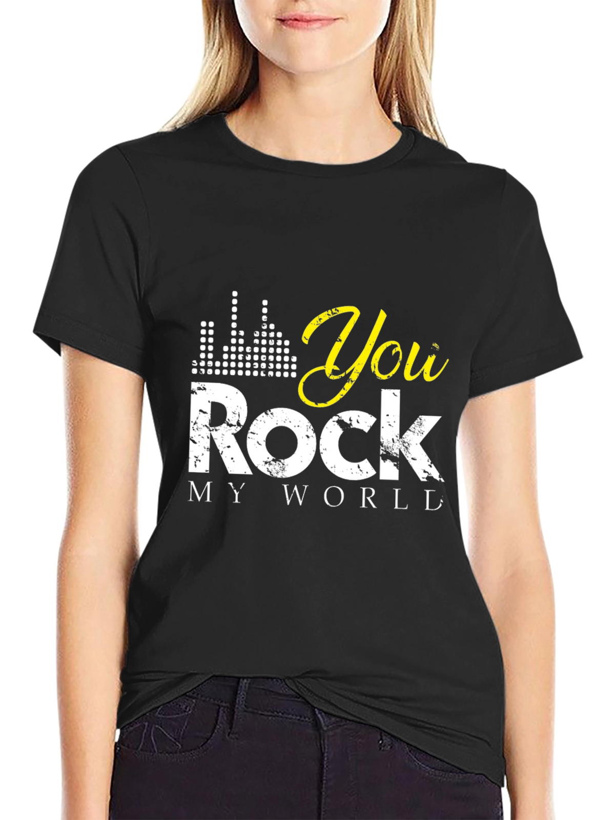You Rock My World Black Graphic Tee