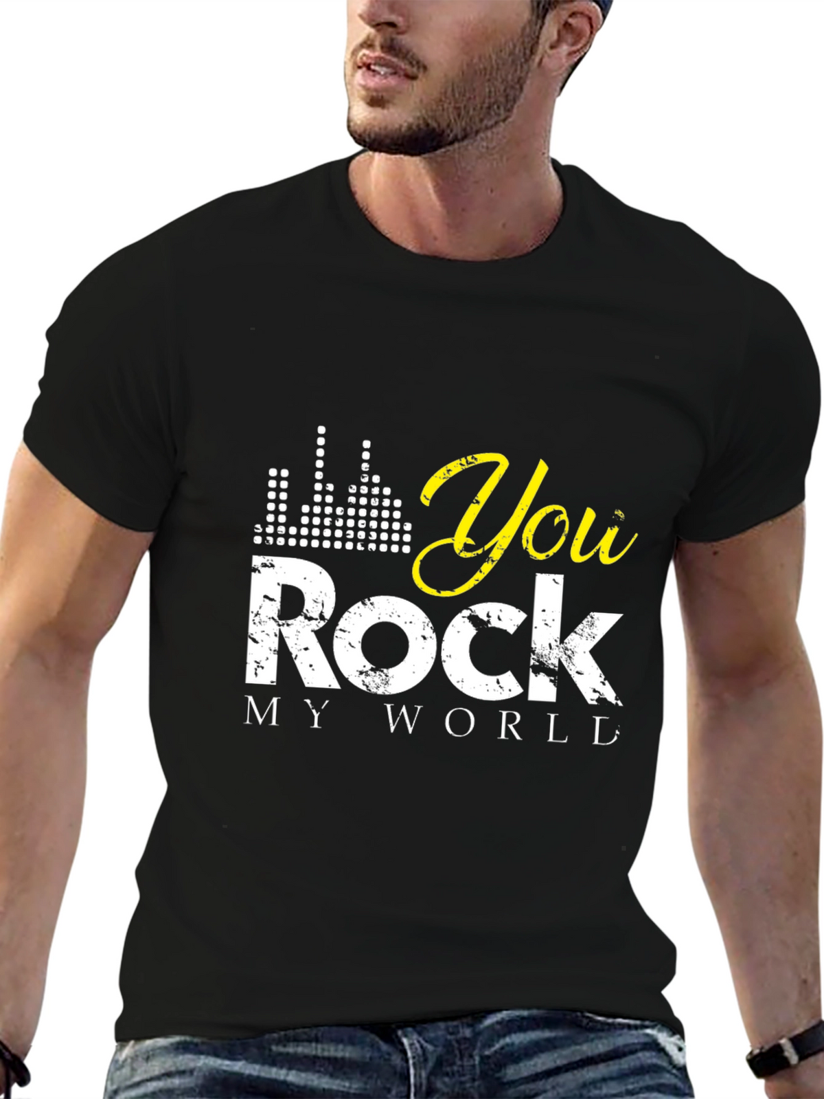 You Rock My World Black Graphic Tee