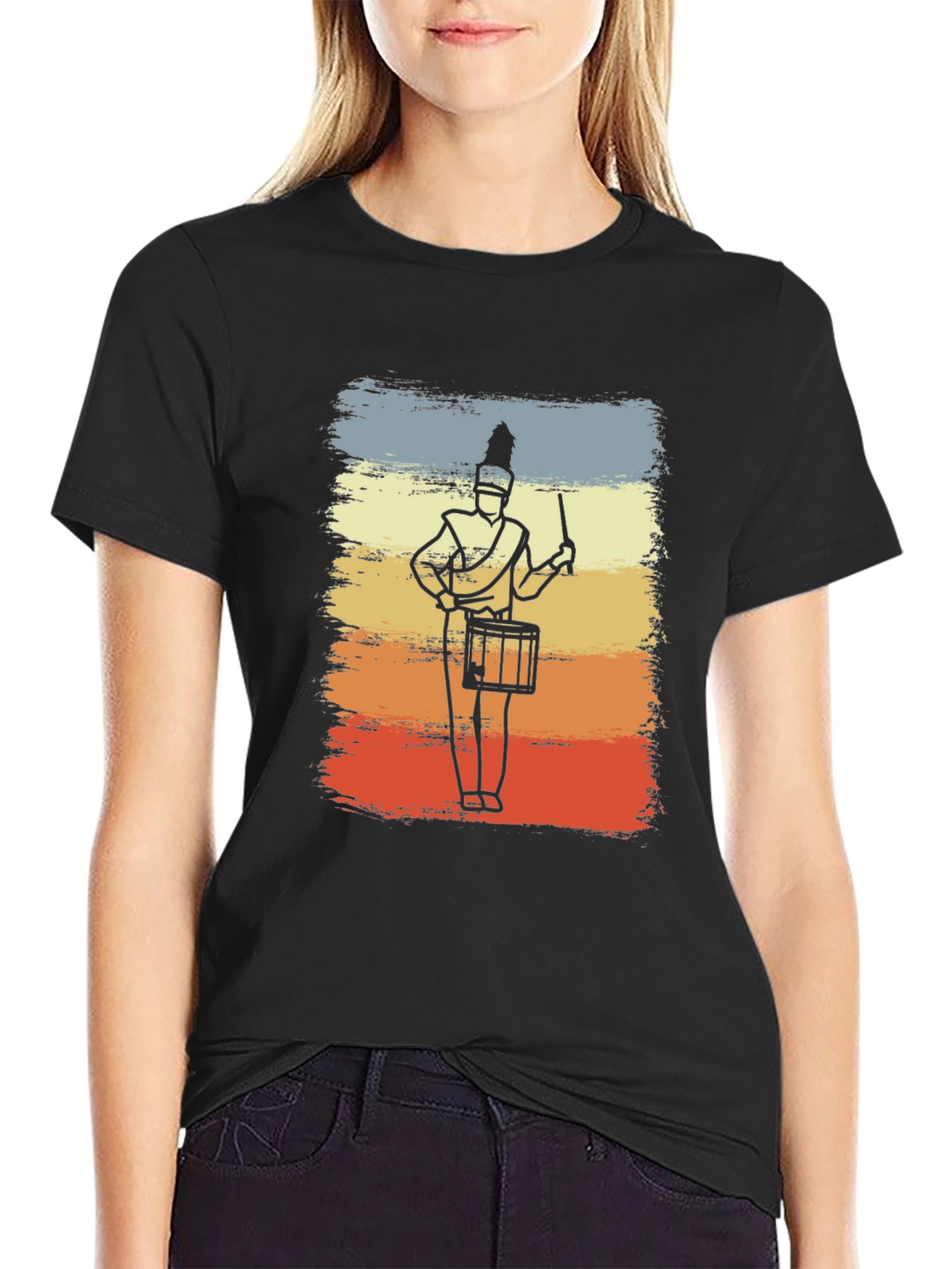 Marching Band Drummer T-Shirt - Retro Style