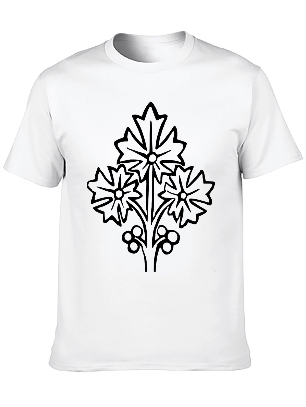 Stylish Black Floral Graphic Tee